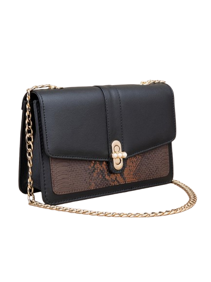 Gloriix Textured Pearl Twist Lock Handbag for Women's