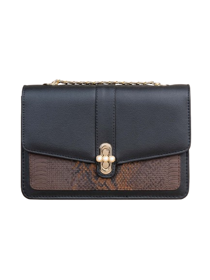 Gloriix Textured Pearl Twist Lock Handbag for Women's